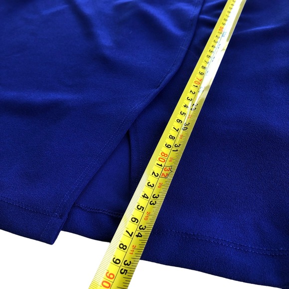 ABS Allen‎ Schwartz Off-Shoulder Capri Blue Cocktail Dress Bell Sleeves 12 - Picture 13 of 16